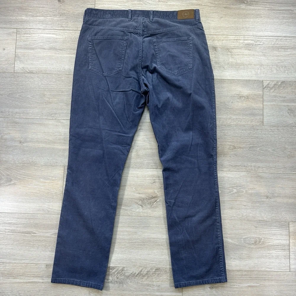 Peter Millar Men 36x31 Superior Soft Blue Corduroy Five-Pocket Pants